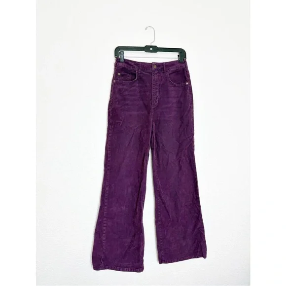 Anthropologie Pilcro The Annie Corduroy Wide Leg Jeans Size 27 Purple Classic - Picture 3 of 4